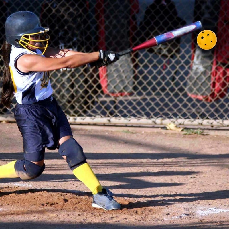 Urspasol Plastic Practice Softball 11 inch 6 Pack Oversized Baseball with Mesh Bag 26 Holes with Highly Bounce High Visibility for Batting Practice or Backyard Play Yellow - Image 5